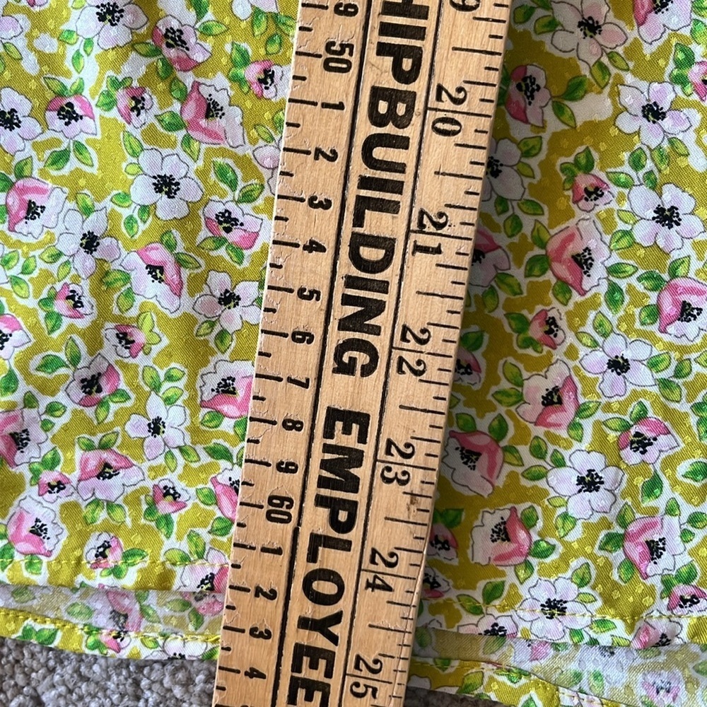 cupcakes & cashmere Green Floral Puff Sleeve Blouse Size M - Picture 8 of 9